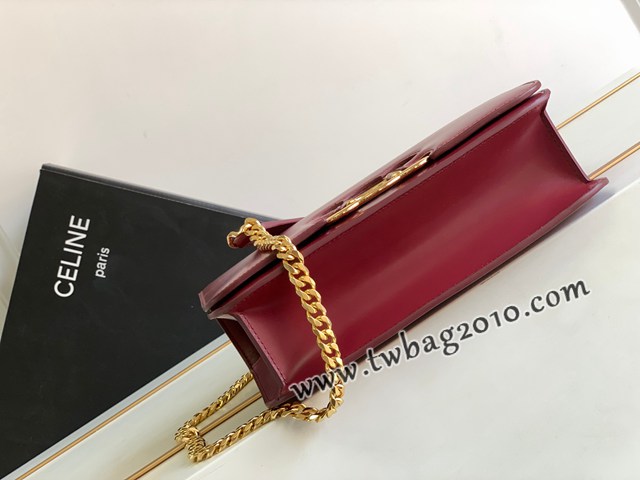 Celine專櫃2023冬季新款鏈條肩背包 199813 賽琳中號TRIOMPHE FRAME牛皮革單肩包 sldj2355